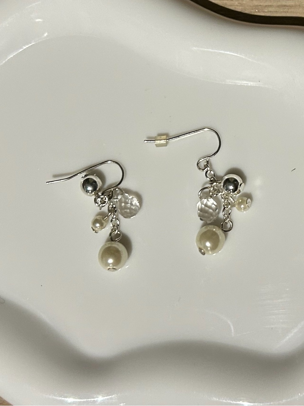 Silver Pearl Drop Earrings - Women Jewelry